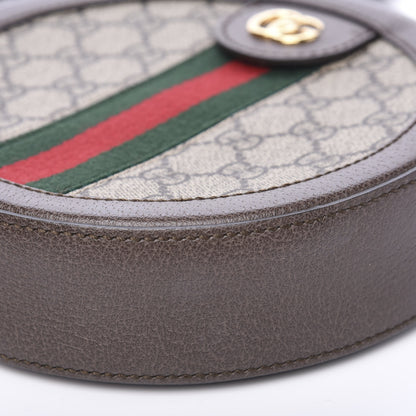 Gucci GG Supreme Monogram Web Mini Ophidia Round Shoulder Bag Brown 8 of 9