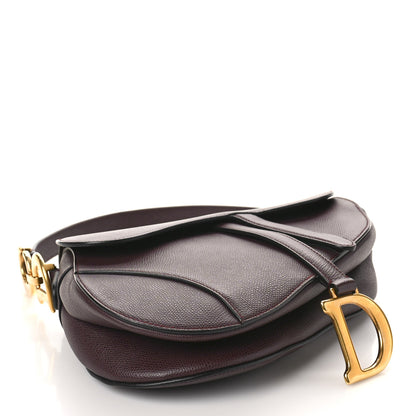Christian Dior Grained Calfskin Saddle Bag Burgundy 4 of 10