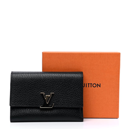 Louis Vuitton Taurillon Capucines Compact Wallet Black 5 of 5