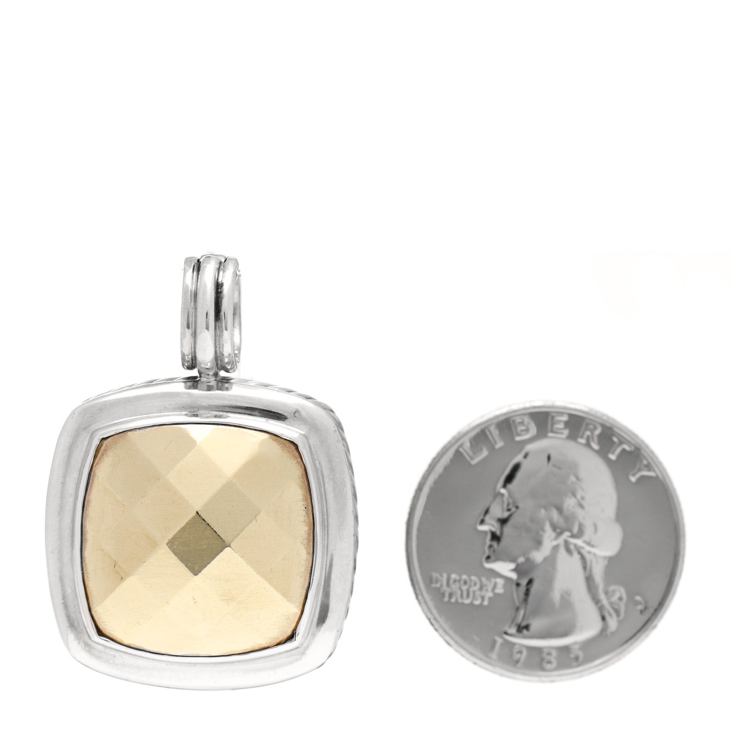 Sterling Silver 18K Yellow Gold 20mm Albion Dome Enhancer Pendant