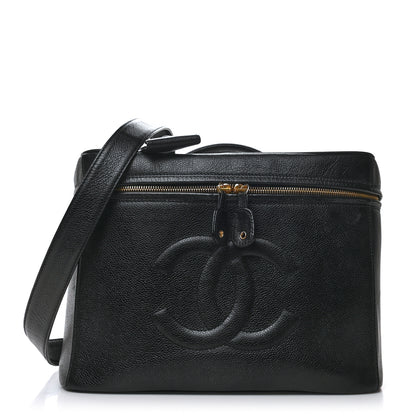 Chanel Caviar CC Vanity Train Case Black 1 of 13