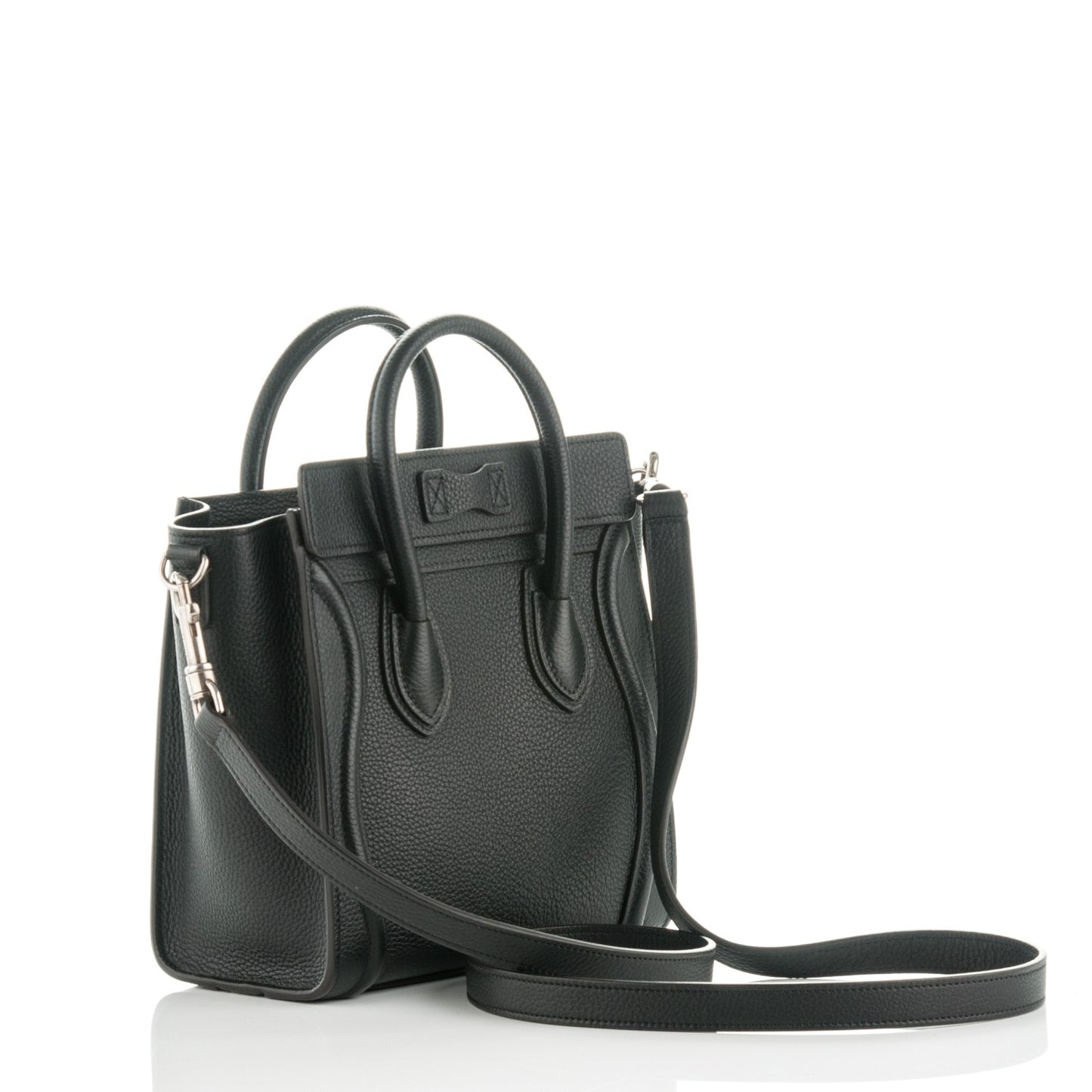 Drummed Calfskin Nano Luggage Black