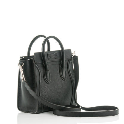 Celine Drummed Calfskin Nano Luggage Black 3 of 6