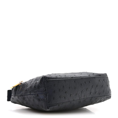 Loro Piana Ostrich L19 Extra Pocket Pouch Blue Navy 4 of 10