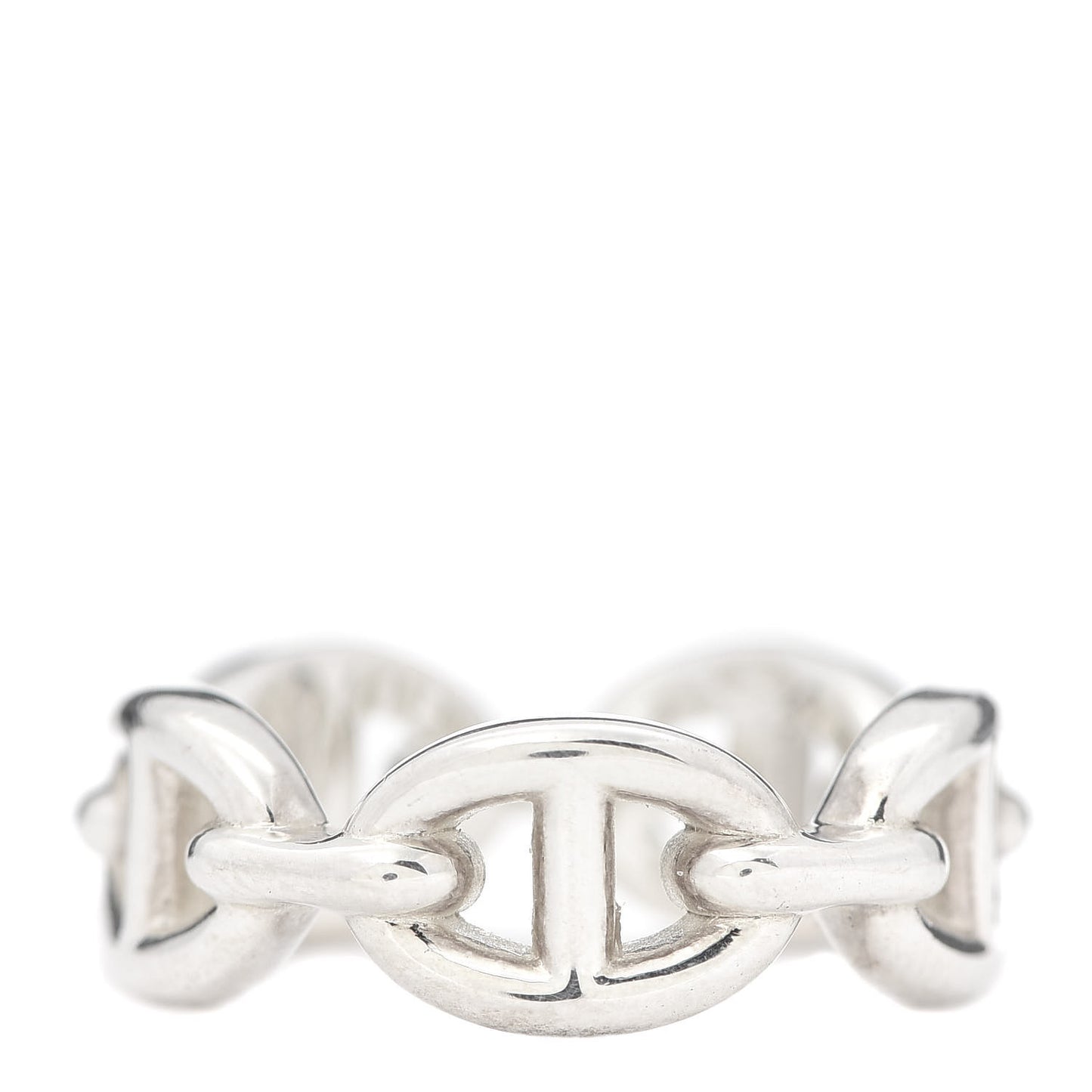 Sterling Silver PM Chaine d'Ancre Enchainee Band Ring 51 5.75