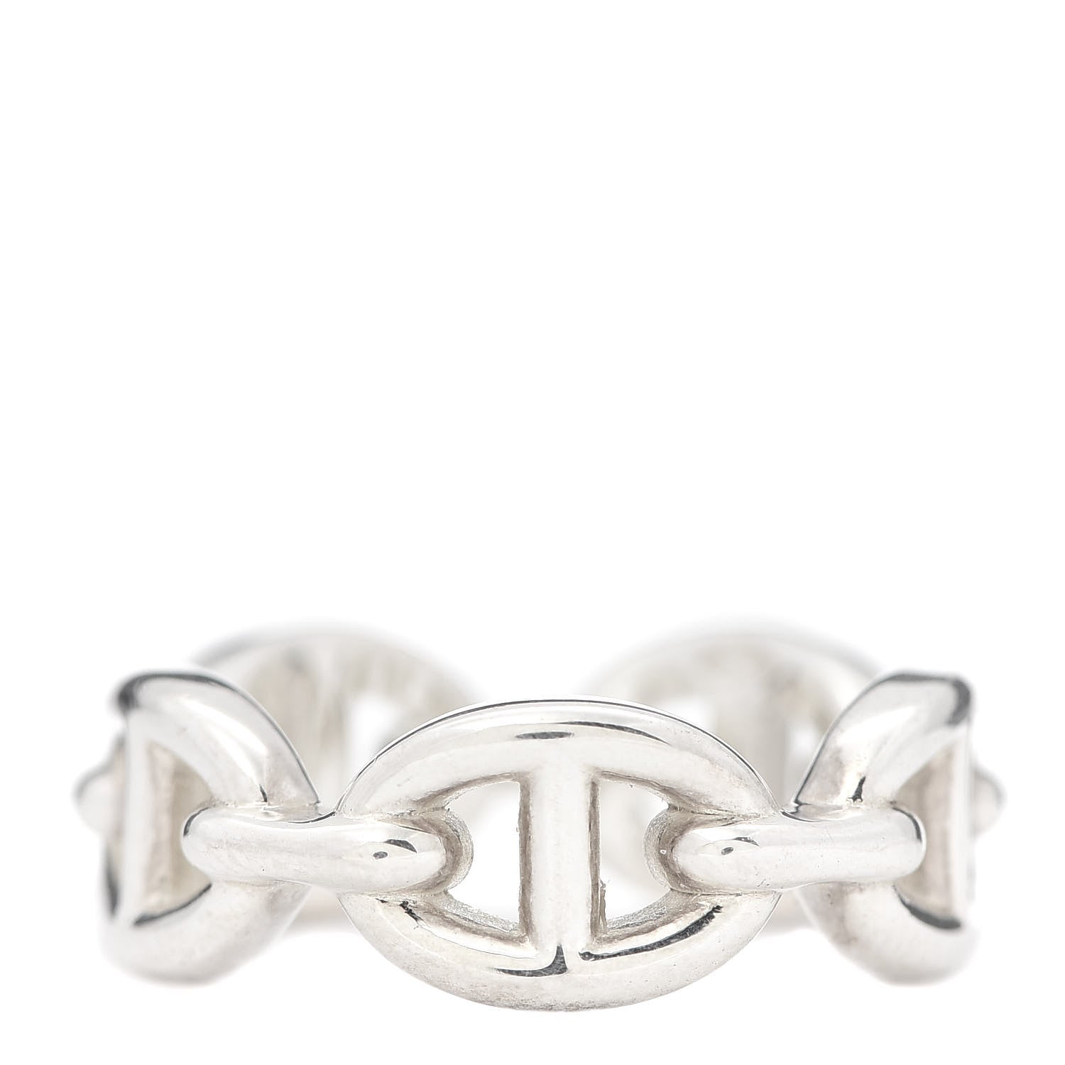 Hermes Sterling Silver PM Chaine d'Ancre Enchainee Band Ring 51 5.75 3 of 7