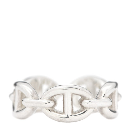 Hermes Sterling Silver PM Chaine d'Ancre Enchainee Band Ring 51 5.75 3 of 7