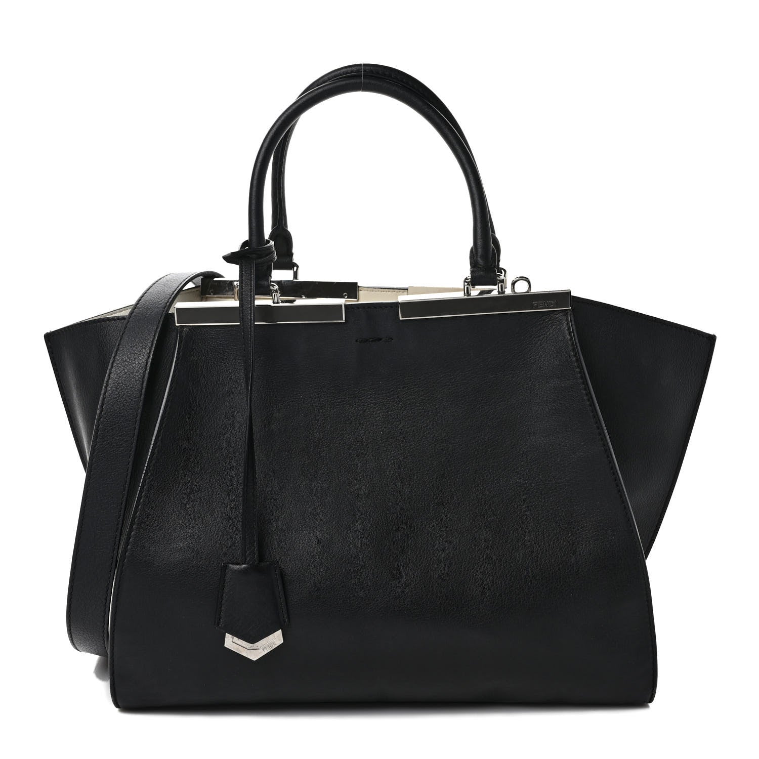 Fendi Vitello Dolce Shiny Nappa Petite 3Jours Tote Black 1 of 12