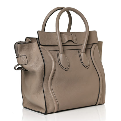 Celine Drummed Calfskin Mini Luggage Dune 3 of 14