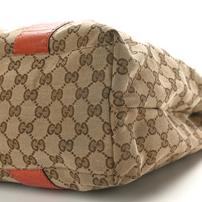 Gucci Monogram Medium Bamboo Bar Tote Coral 10 of 11