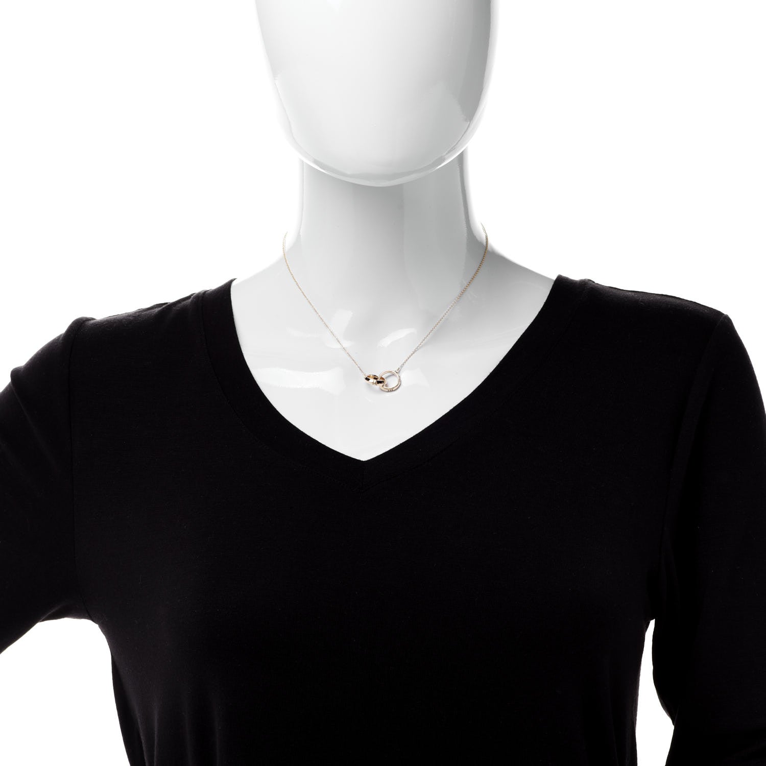 Tiffany 18K Yellow Gold Interlocking Atlas Open Pendant Necklace 2 of 7