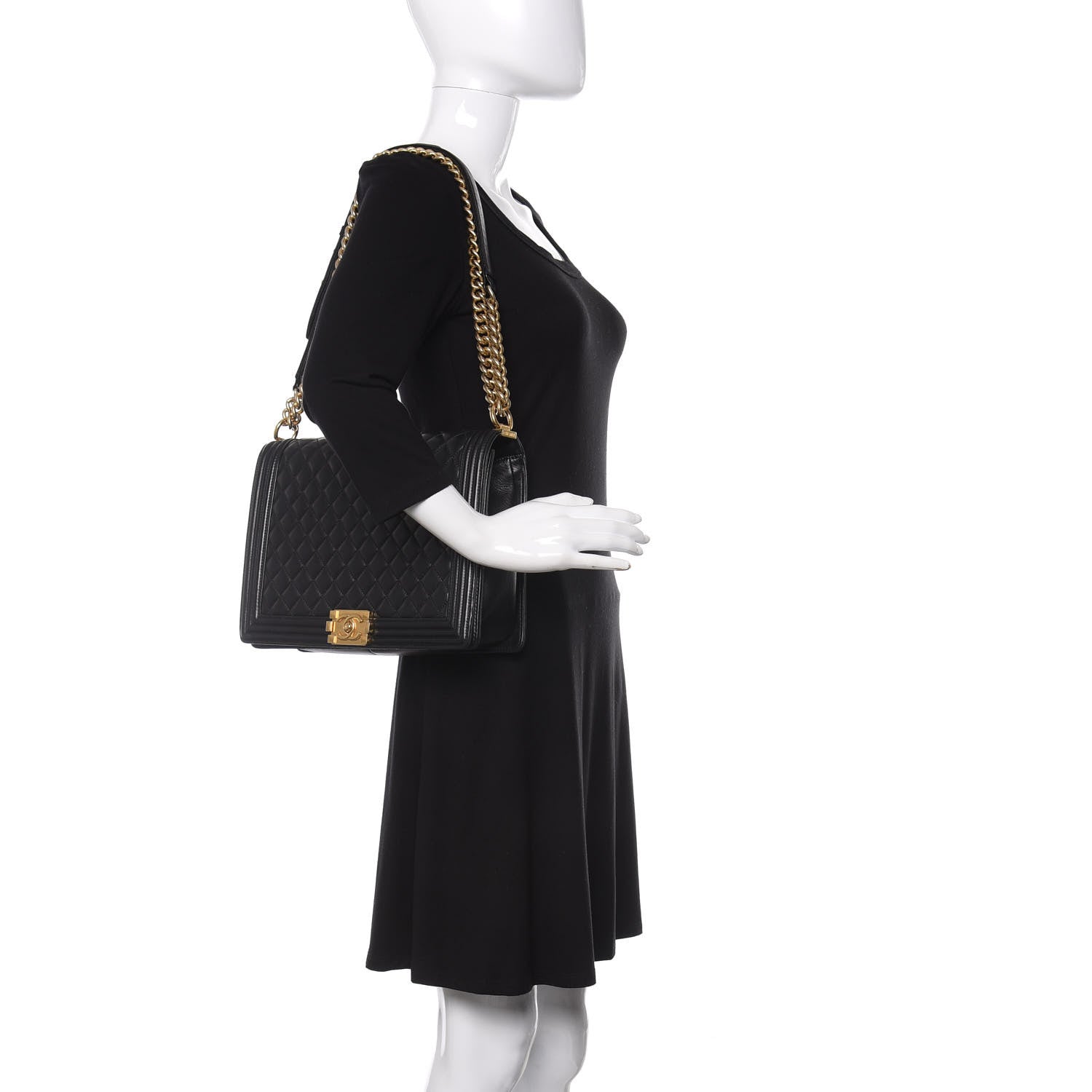 Chanel Lambskin Quilted Large Boy Flap Black 3 of 10