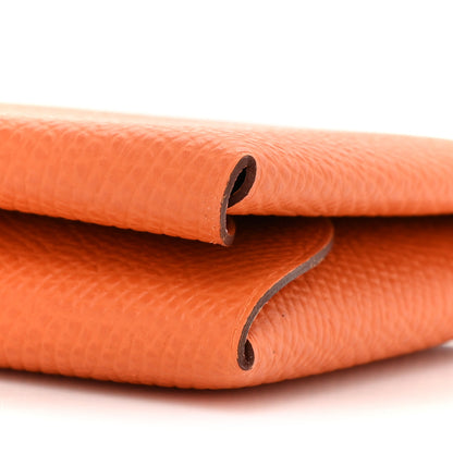 Hermes Epsom Calvi Duo Card Case Orange 10 of 11