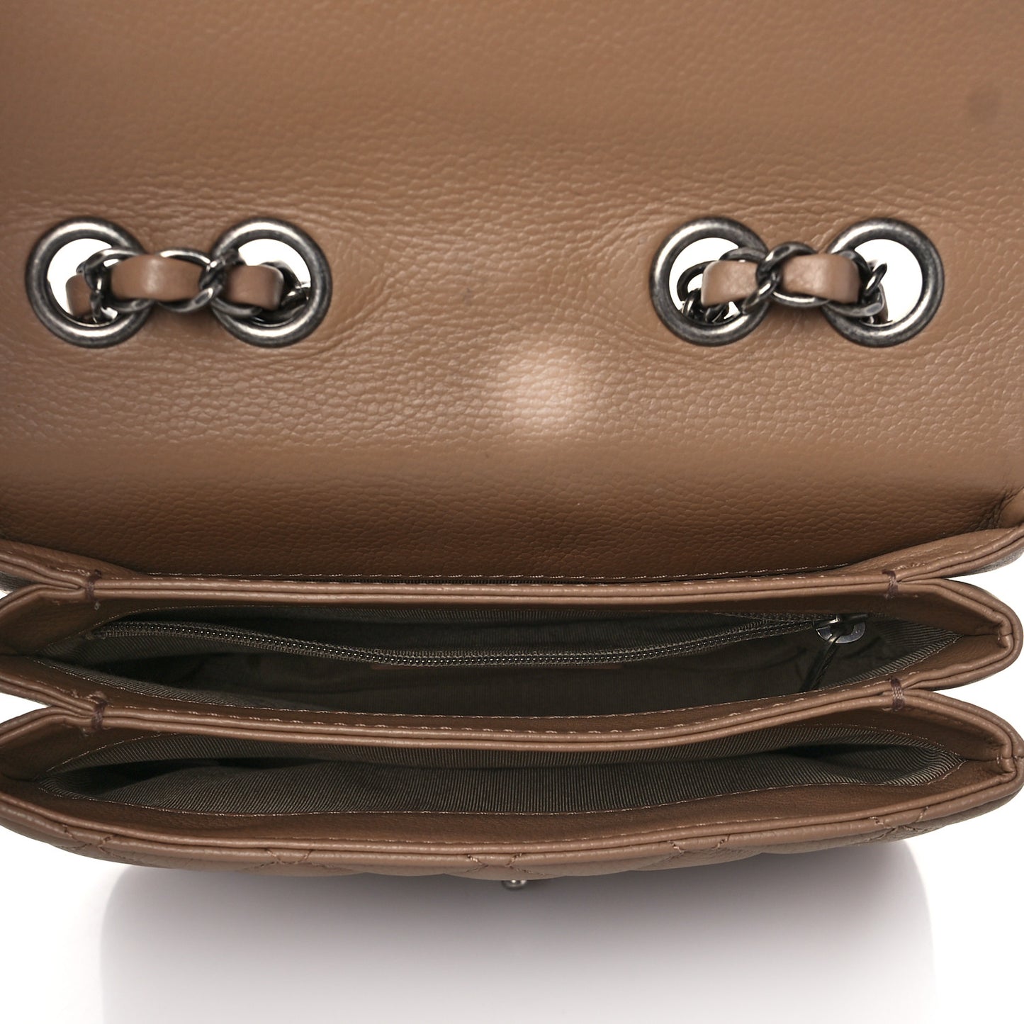 Caviar Quilted Mini All About Flap Bag Brown