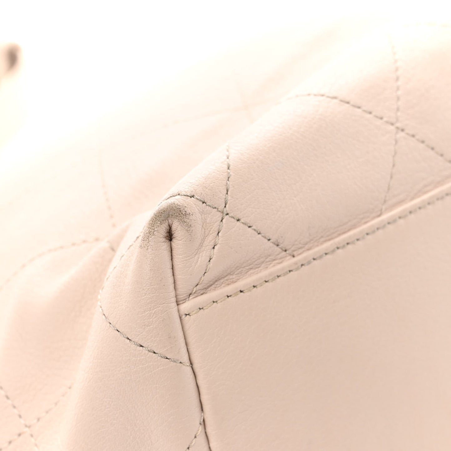 Calfskin Stitched Large Button Up Hobo Ivory Black