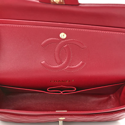 Chanel Lambskin Quilted Medium Double Flap Burgundy 5 of 10