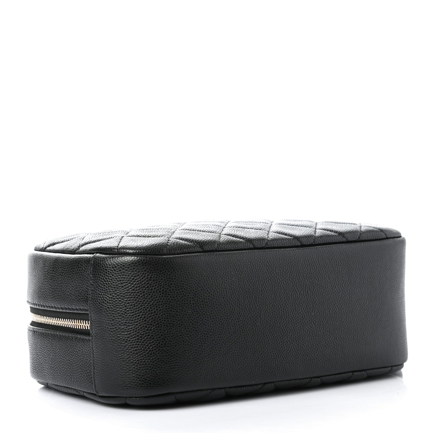 Caviar Quilted Curvy Pouch Cosmetic Case Black