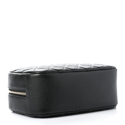 Chanel Caviar Quilted Curvy Pouch Cosmetic Case Black 4 of 8