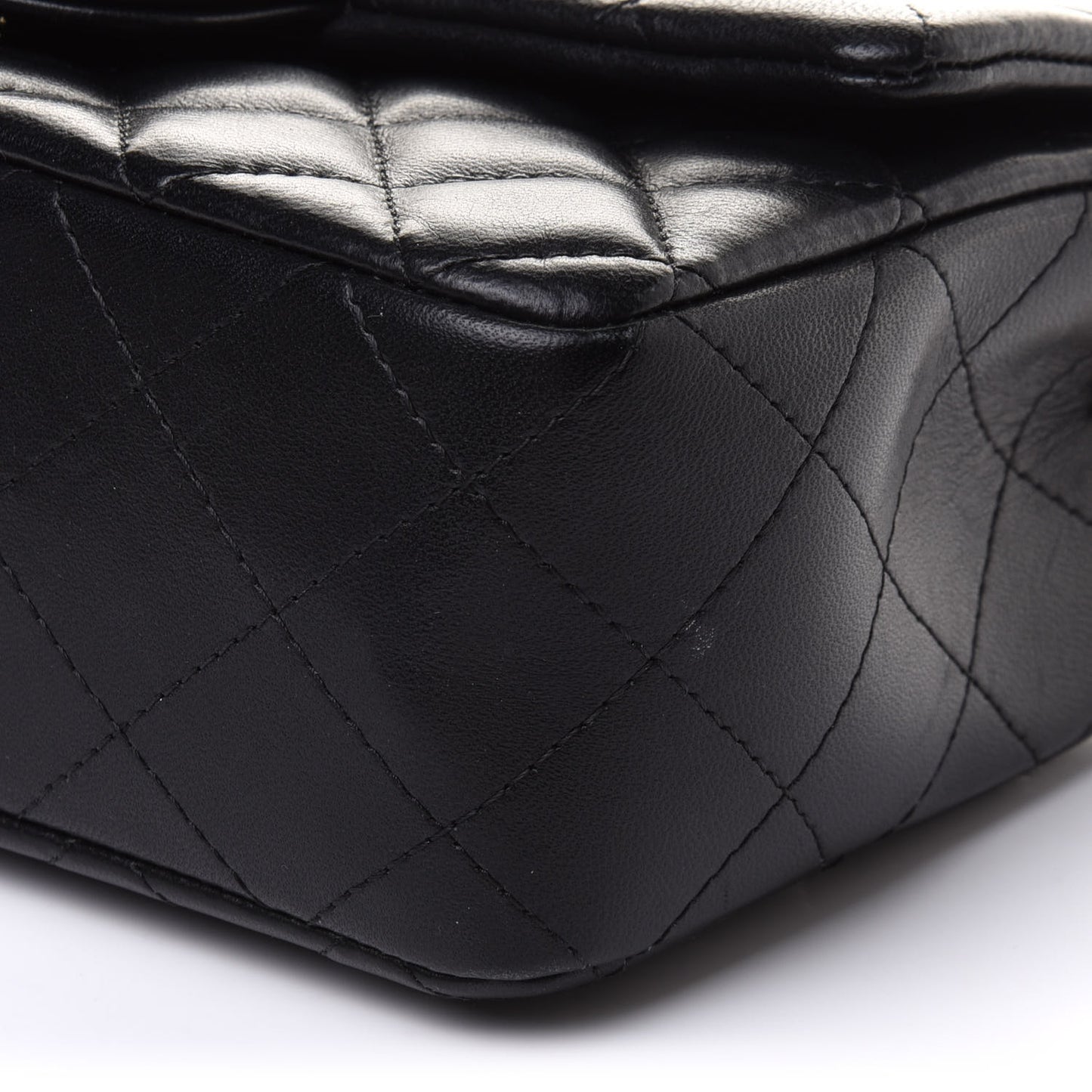 Lambskin Quilted Mini Rectangular Flap Black