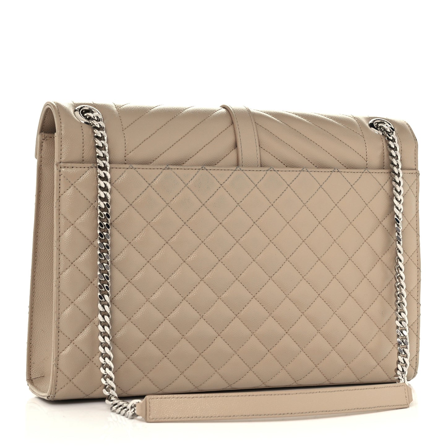 Grain De Poudre Large Tri-Quilt Monogram Satchel Dark Beige