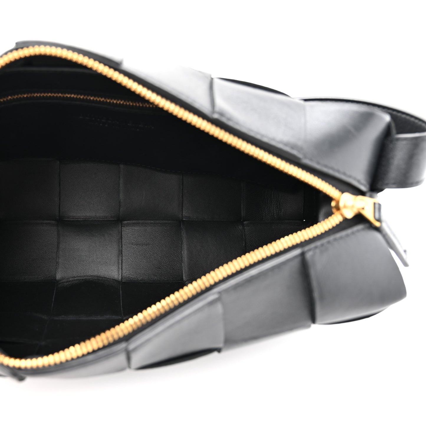 Lambskin Maxi Intrecciato Brick Cassette Bag Black
