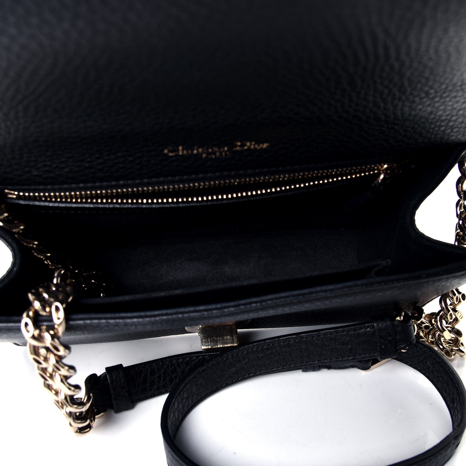 Christian Dior Grained Calfskin Small Diorama Flap Bag Black 4 of 4