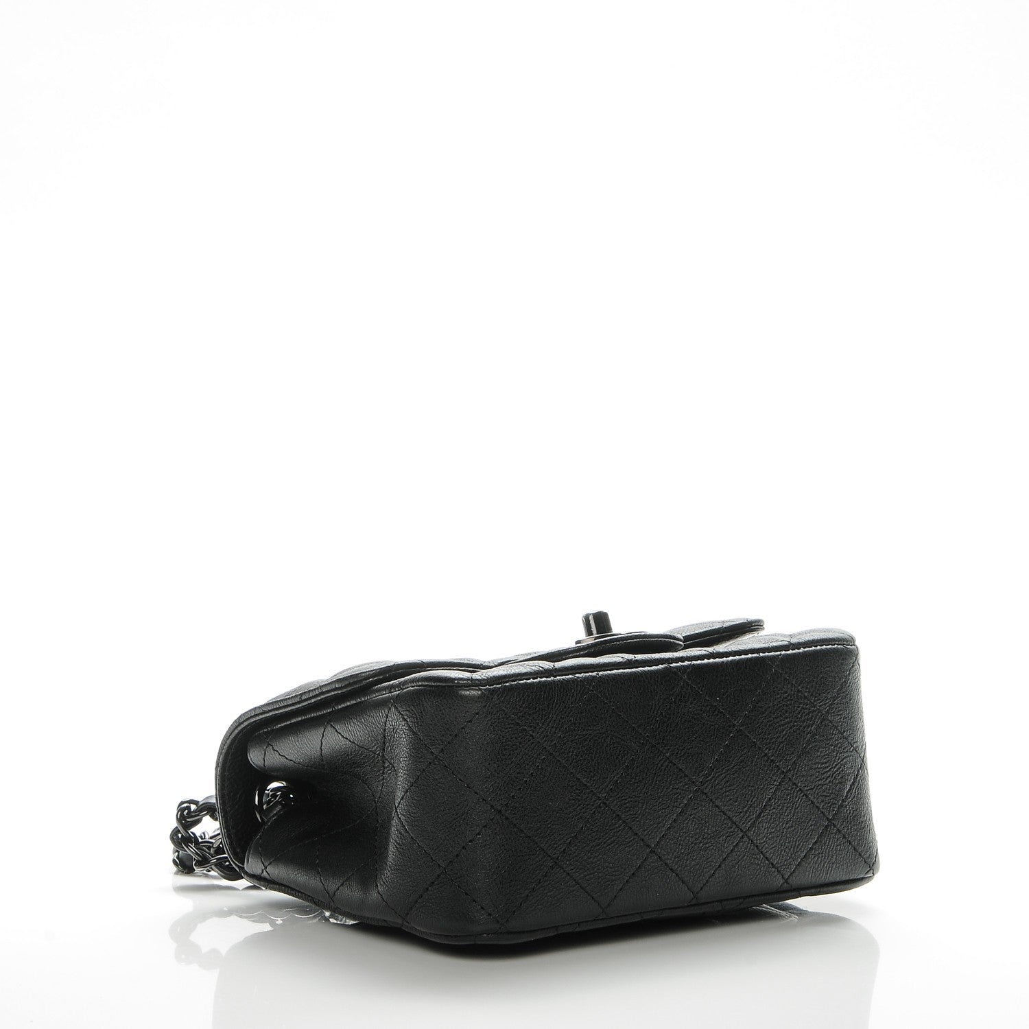 Chanel Crumpled Calfskin Quilted Mini Square Flap So Black 4 of 7