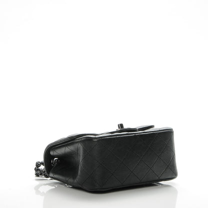 Chanel Crumpled Calfskin Quilted Mini Square Flap So Black 4 of 7