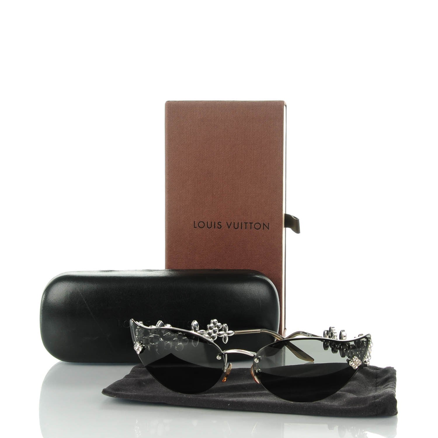 Louis Vuitton Swarovski Crystal Fleur Cat Eyes Sunglasses 75BR6 5 of 5