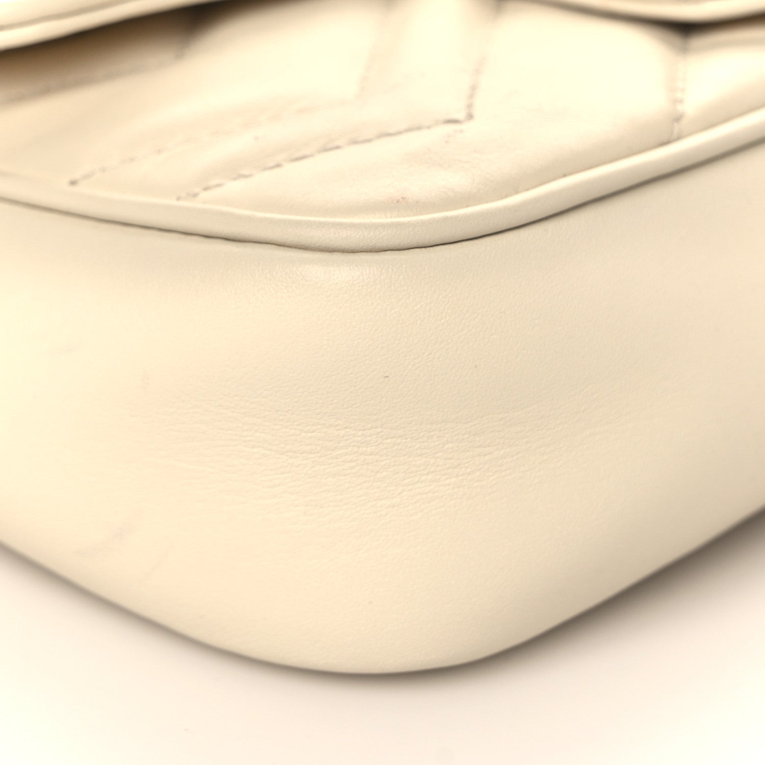 Gucci Calfskin Matelasse Super Mini GG Marmont Shoulder Bag White 8 of 9