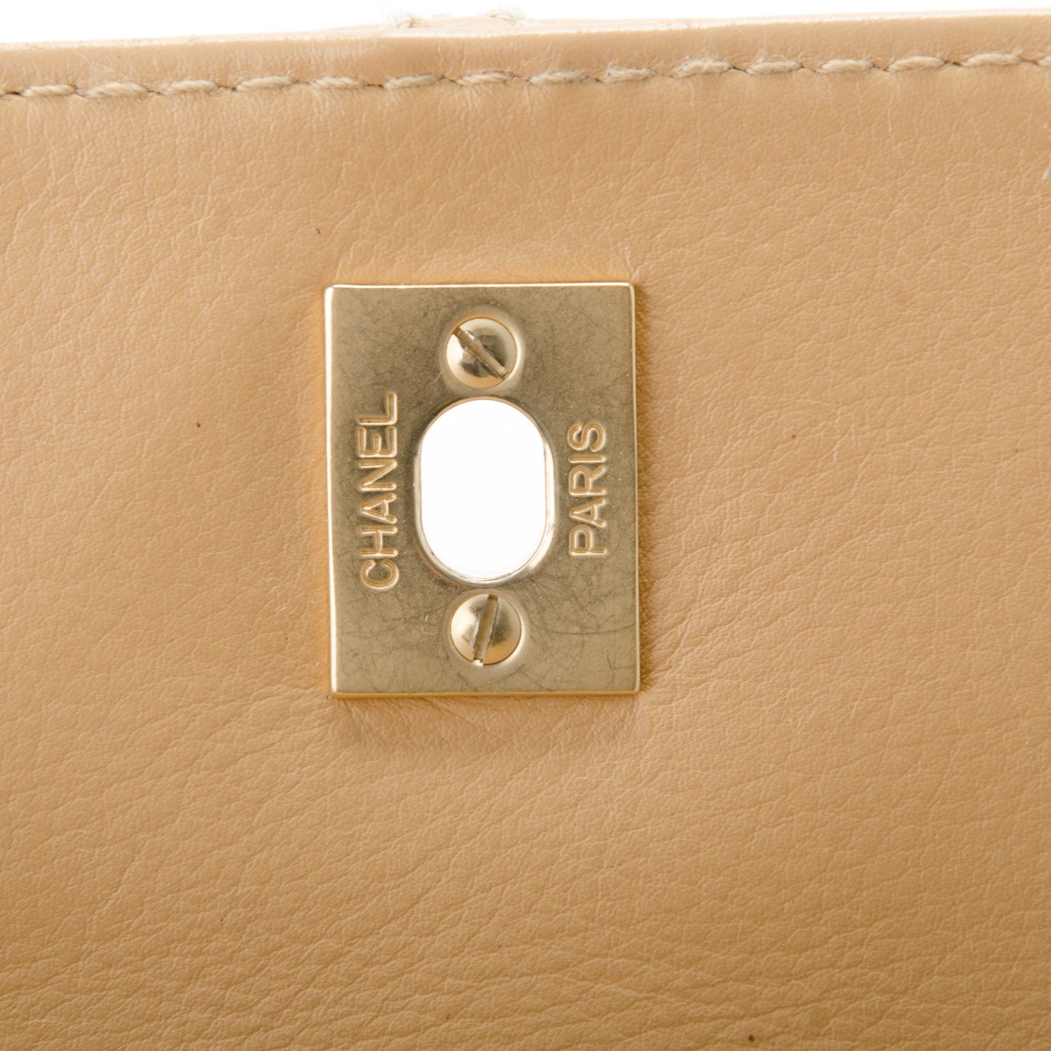 Chanel Calfskin Quilted Medium Wild Stitch Flap Beige 6 of 10