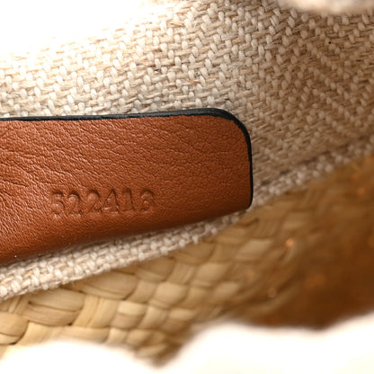 Loewe Calfskin Raffia Paulas Ibiza Square Bucket Bag  Natural Tan 6 of 10