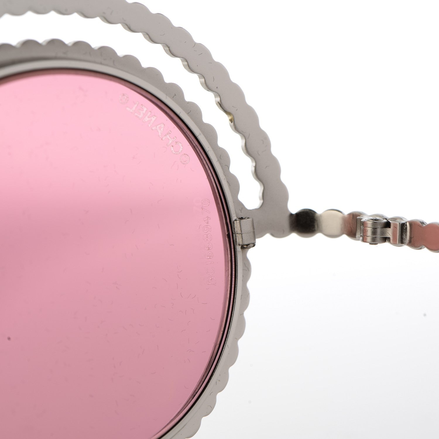 Chanel Pearl Round Sunglasses 71139 Silver Pink 8 of 9