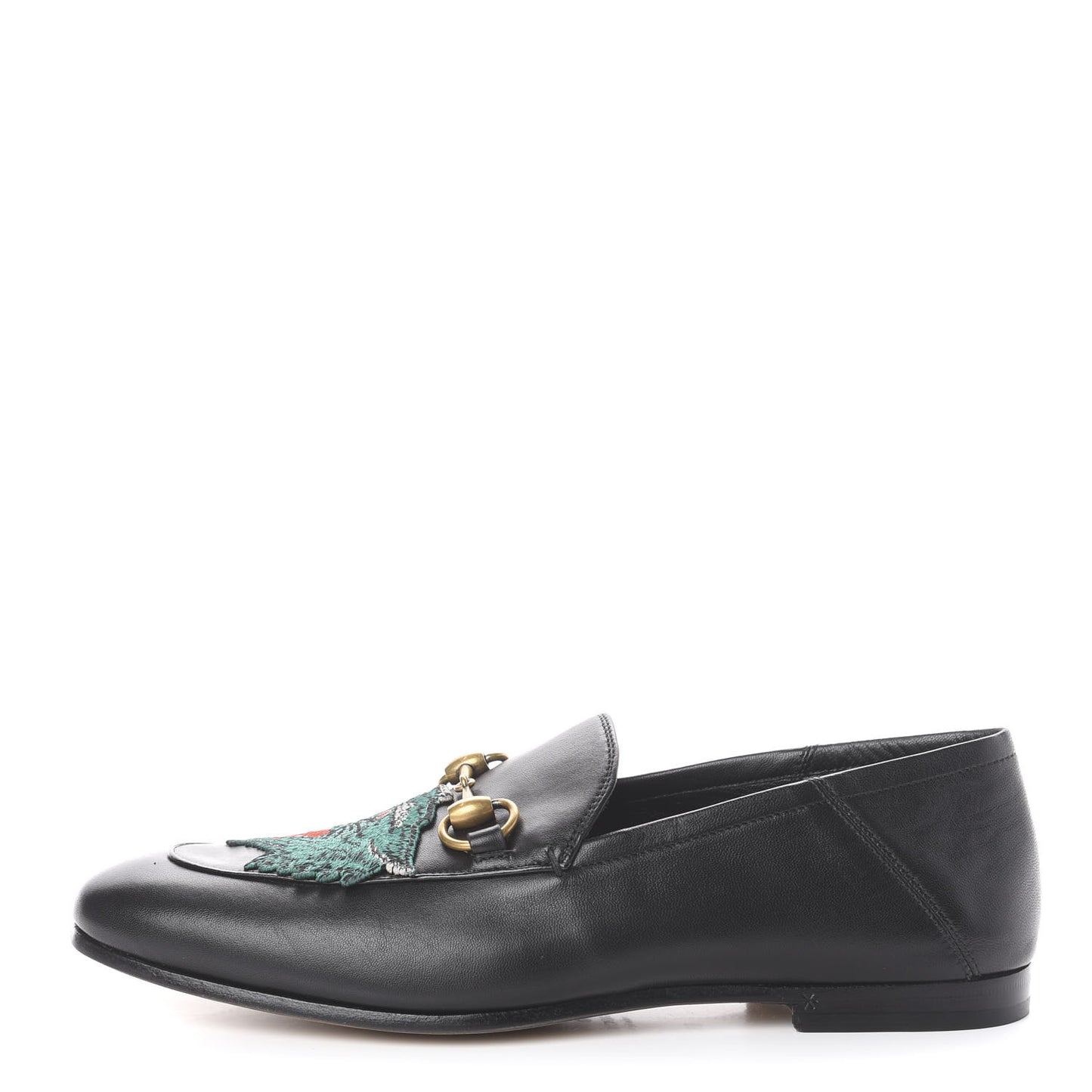 Lambskin Wolf Embroidered Mens Brixton Horsebit Loafers 6.5 Black