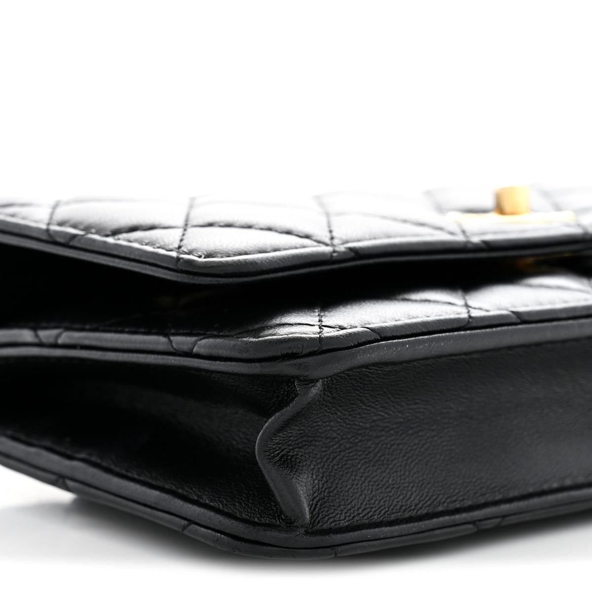 Chanel Lambskin Quilted Sweet Camellia Wallet on Chain WOC Black 9 of 12