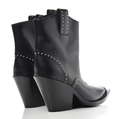 Givenchy Smooth Calfskin Studded Western Cap Toe Ankle Boots 38.5 Black 4 of 9