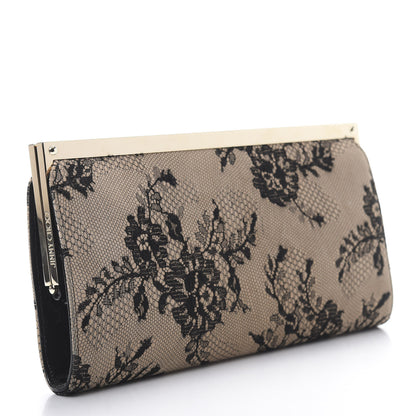 Jimmy Choo Calfskin Lace Camille Clutch Black 3 of 8