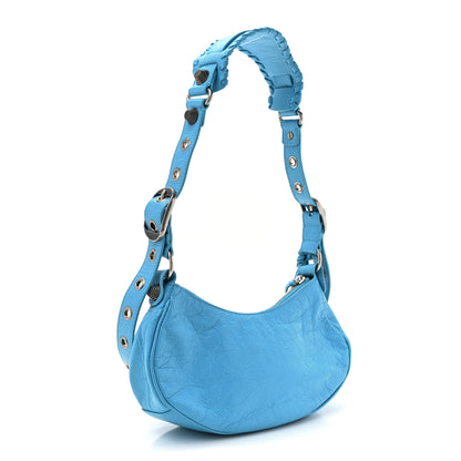 Balenciaga Agneau Arena Le Cagole Shoulder Bag XS Cyan 3 of 10
