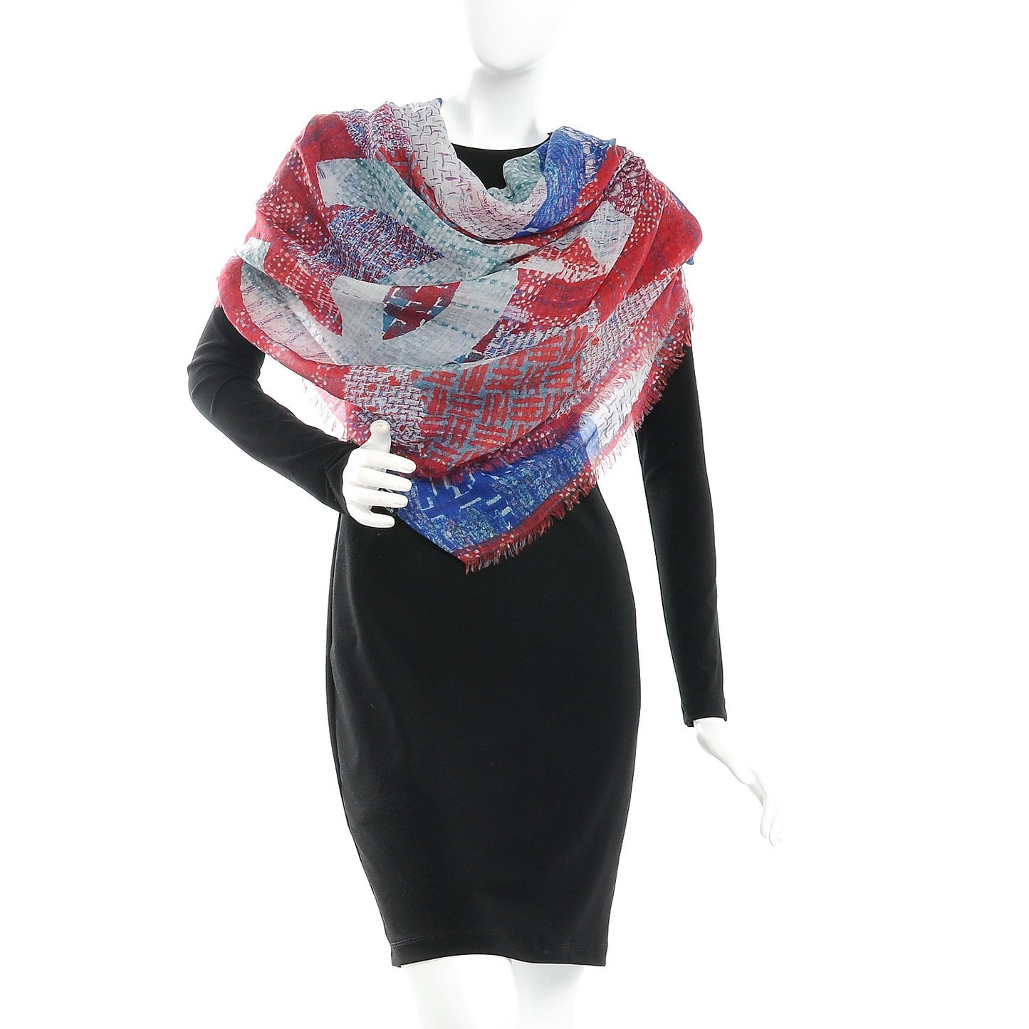 Cashmere CC Square Scarf Red Blue