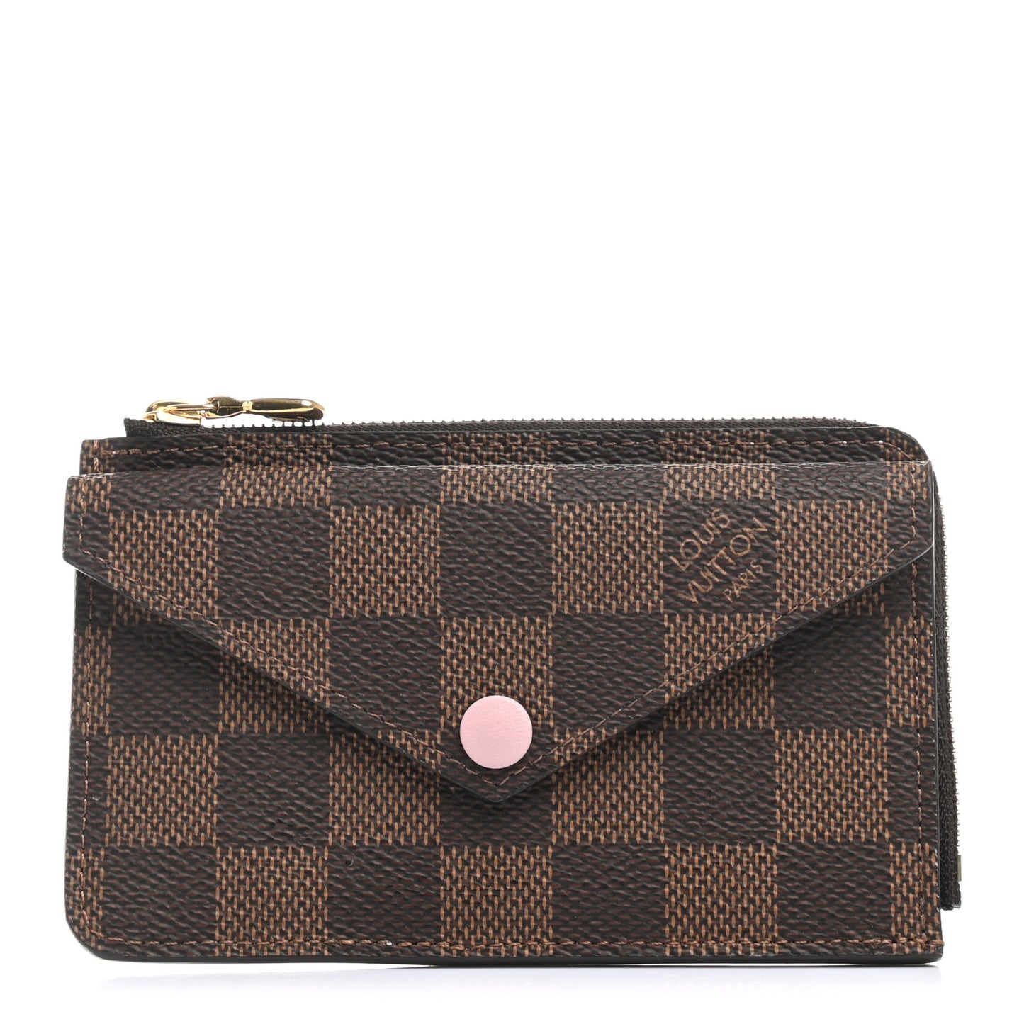 Damier Ebene Recto Verso Card Holder Rose Ballerine