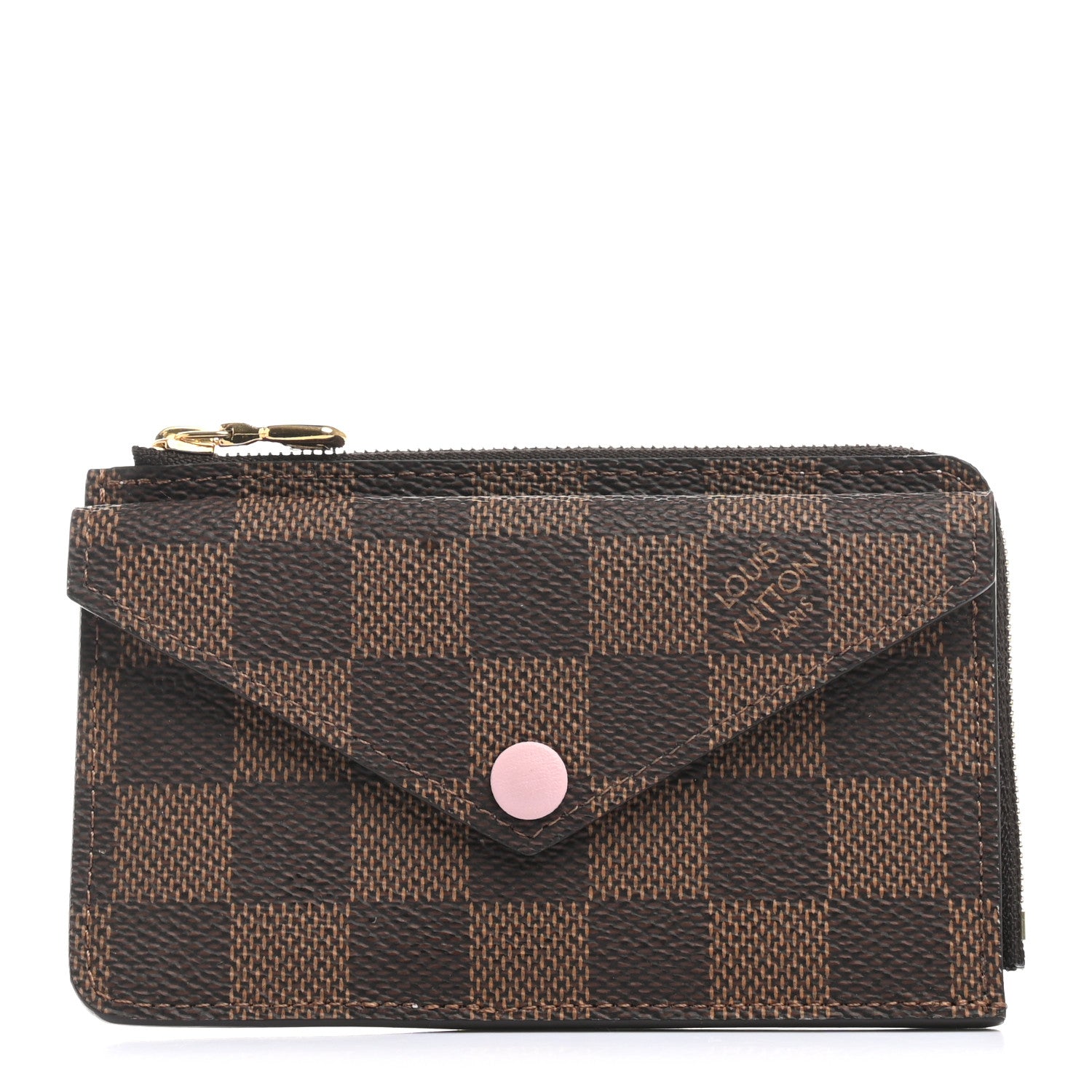 Louis Vuitton Damier Ebene Recto Verso Card Holder Rose Ballerine 1 of 8