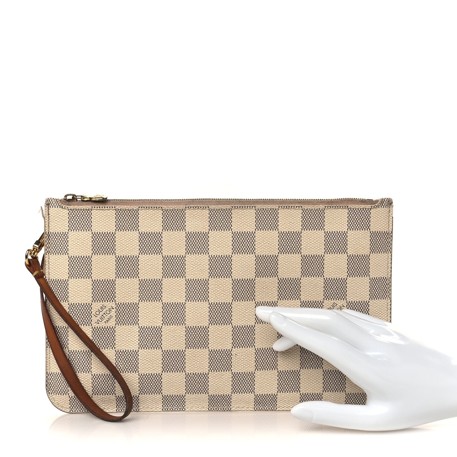 Louis Vuitton Damier Azur Neverfull MM GM Pochette Rose Ballerine 2 of 9