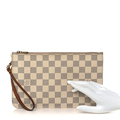 Louis Vuitton Damier Azur Neverfull MM GM Pochette Rose Ballerine 2 of 9