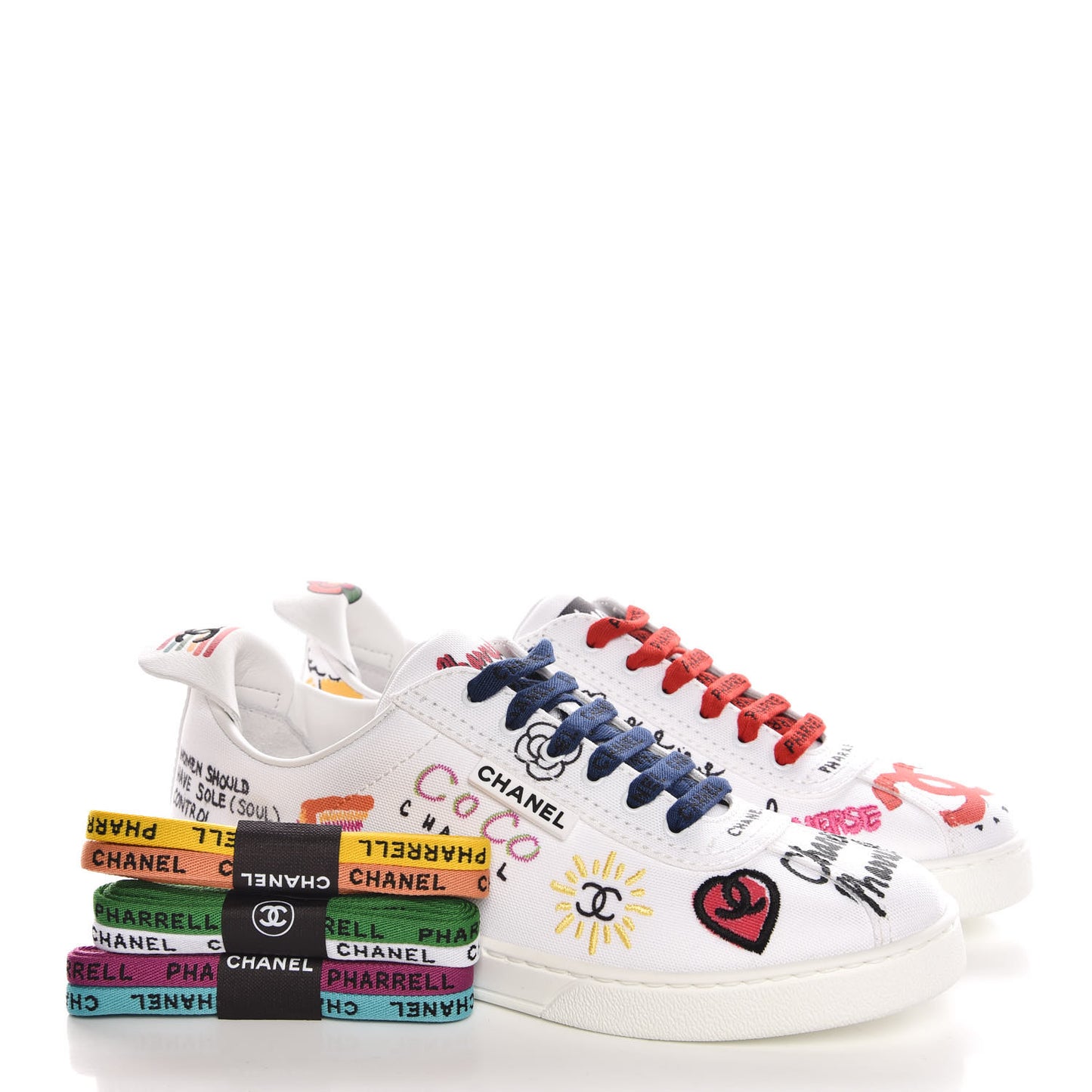 x Pharrell Williams Canvas Womens Sneakers 38 White