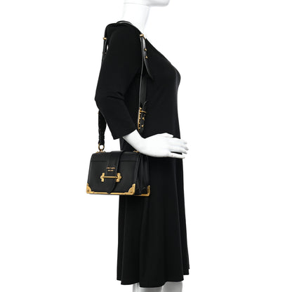 Prada City Calf Saffiano Cahier Bag Black 2 of 10