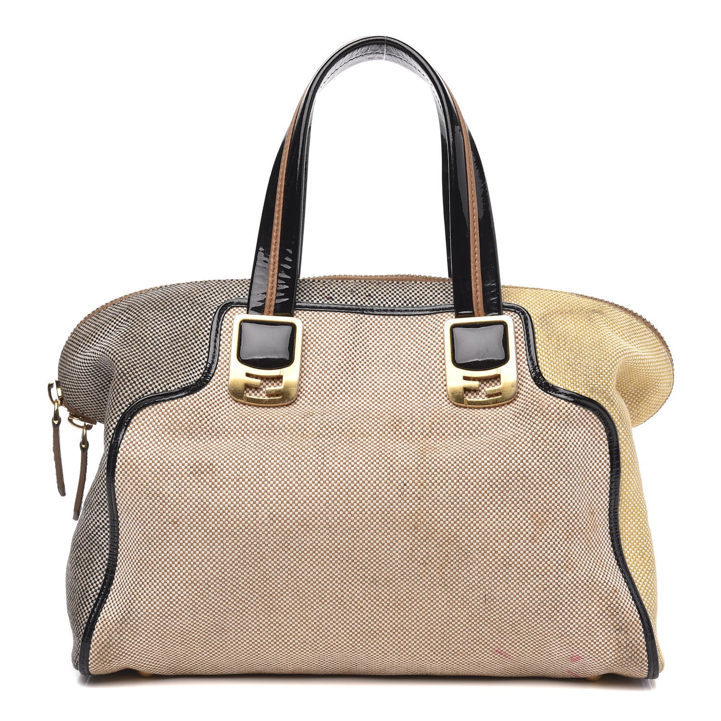 Canvas Colorblock Small Chameleon Tote Natural