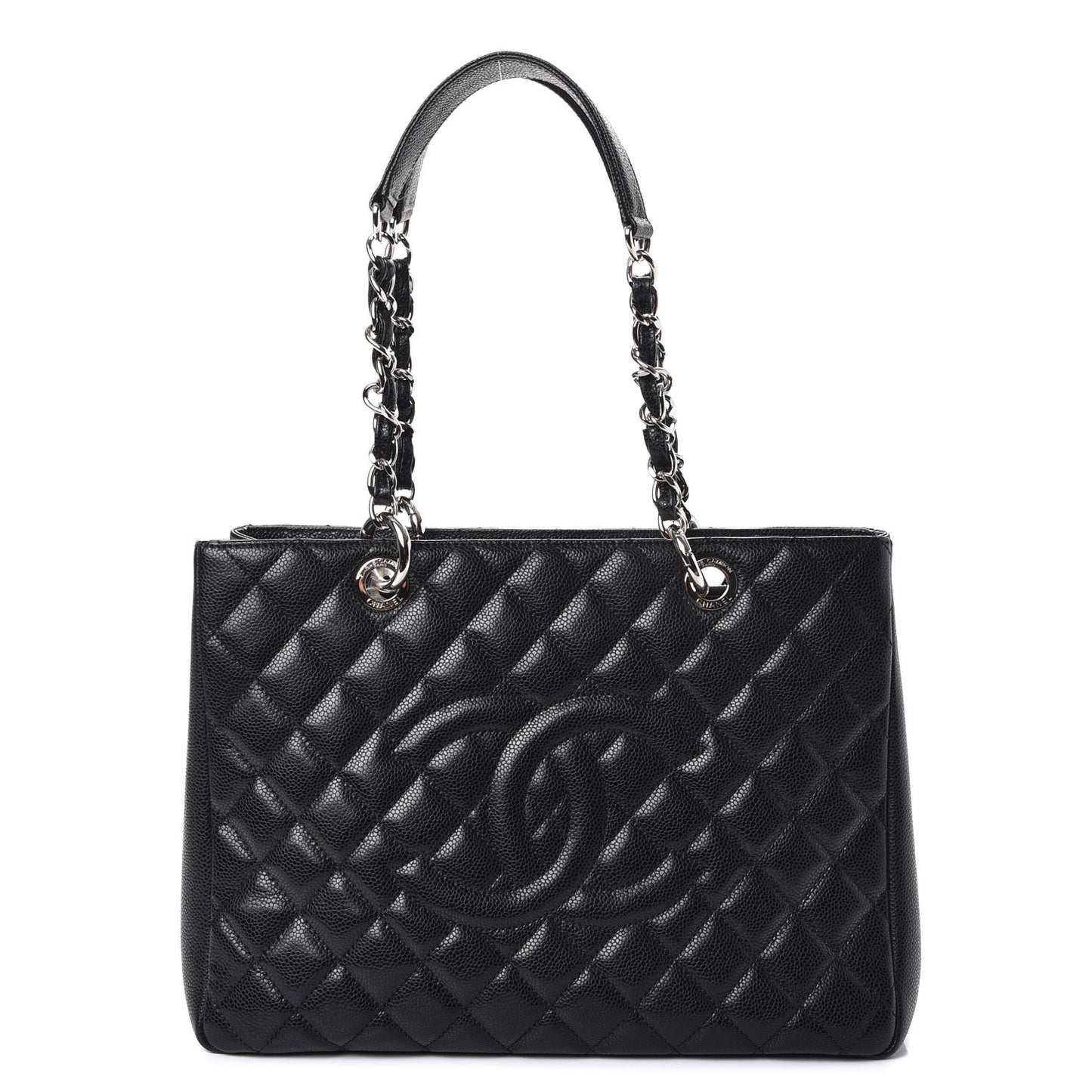 Caviar Quilted Grand Shopping Tote GST Black