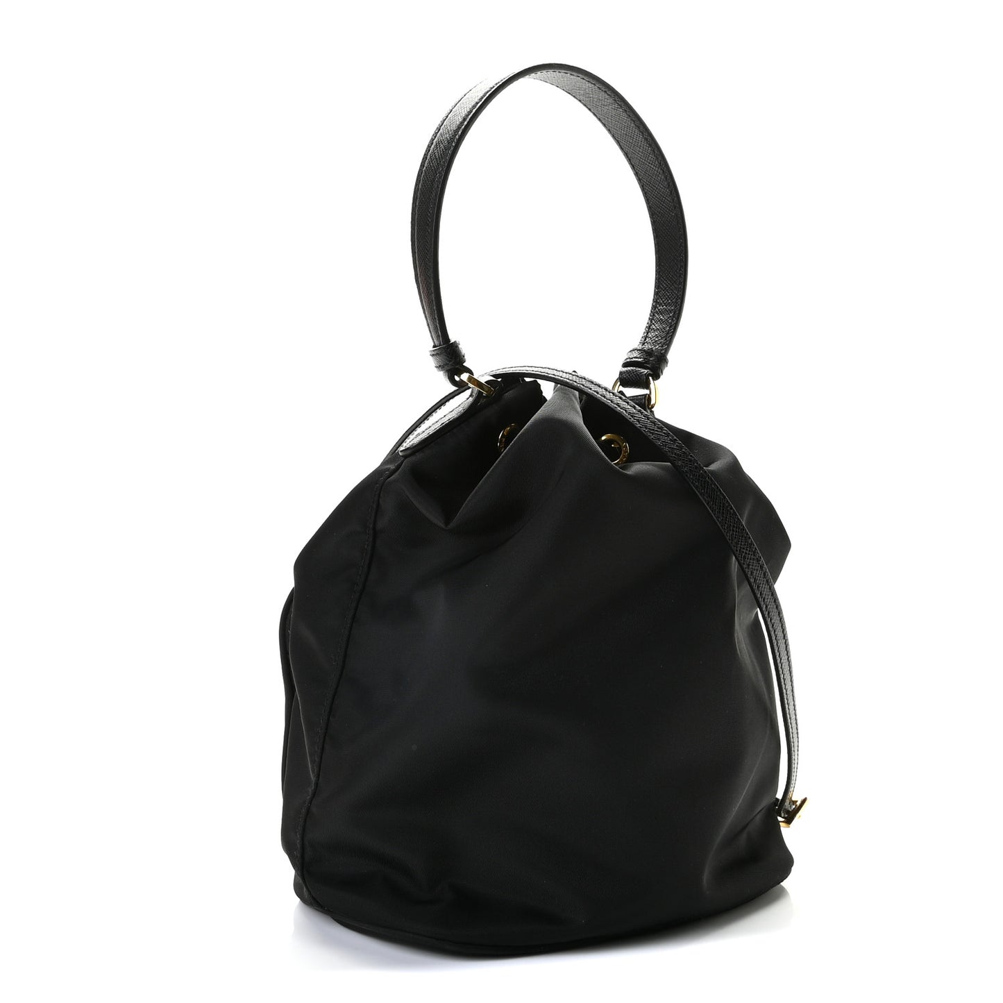 Re-Nylon Duet Drawstring Shoulder Bag Black