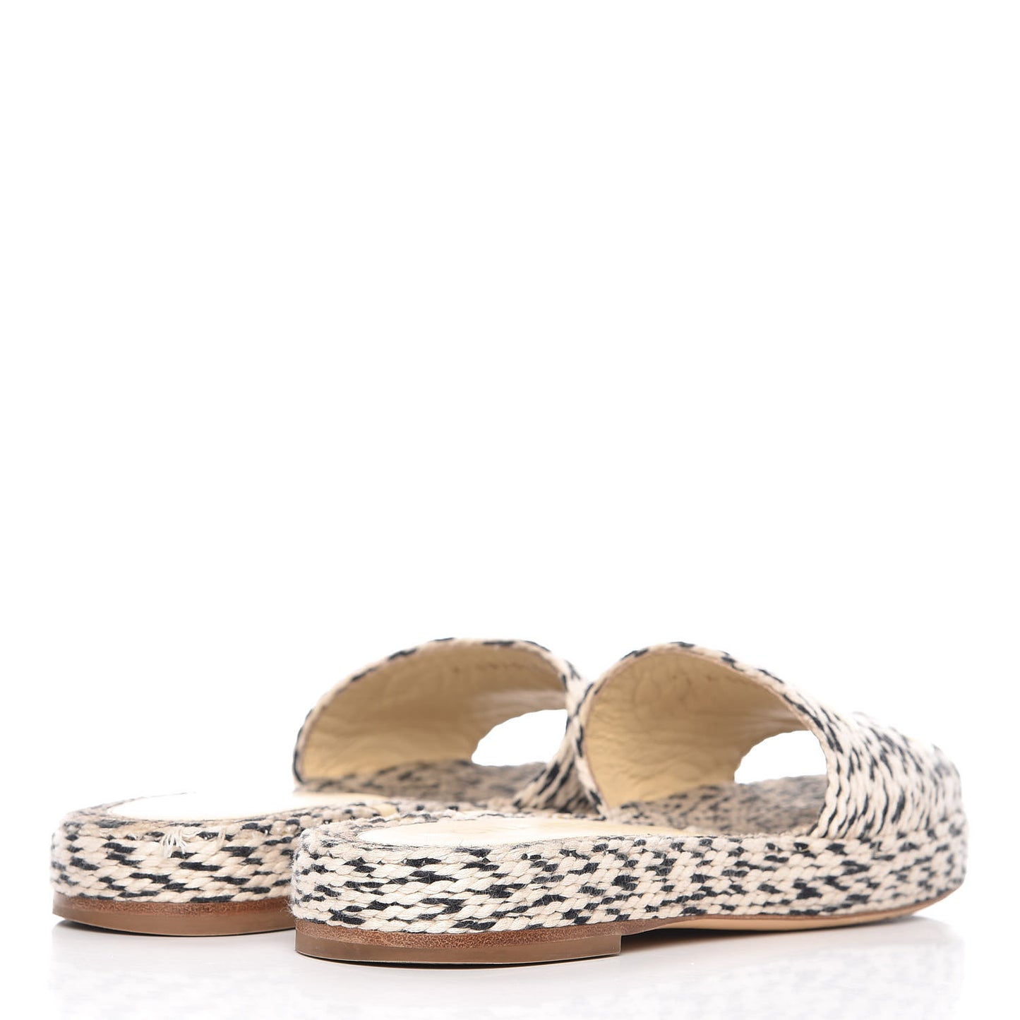 Cord CC Espadrille Slip On Sandals 38 Beige Black