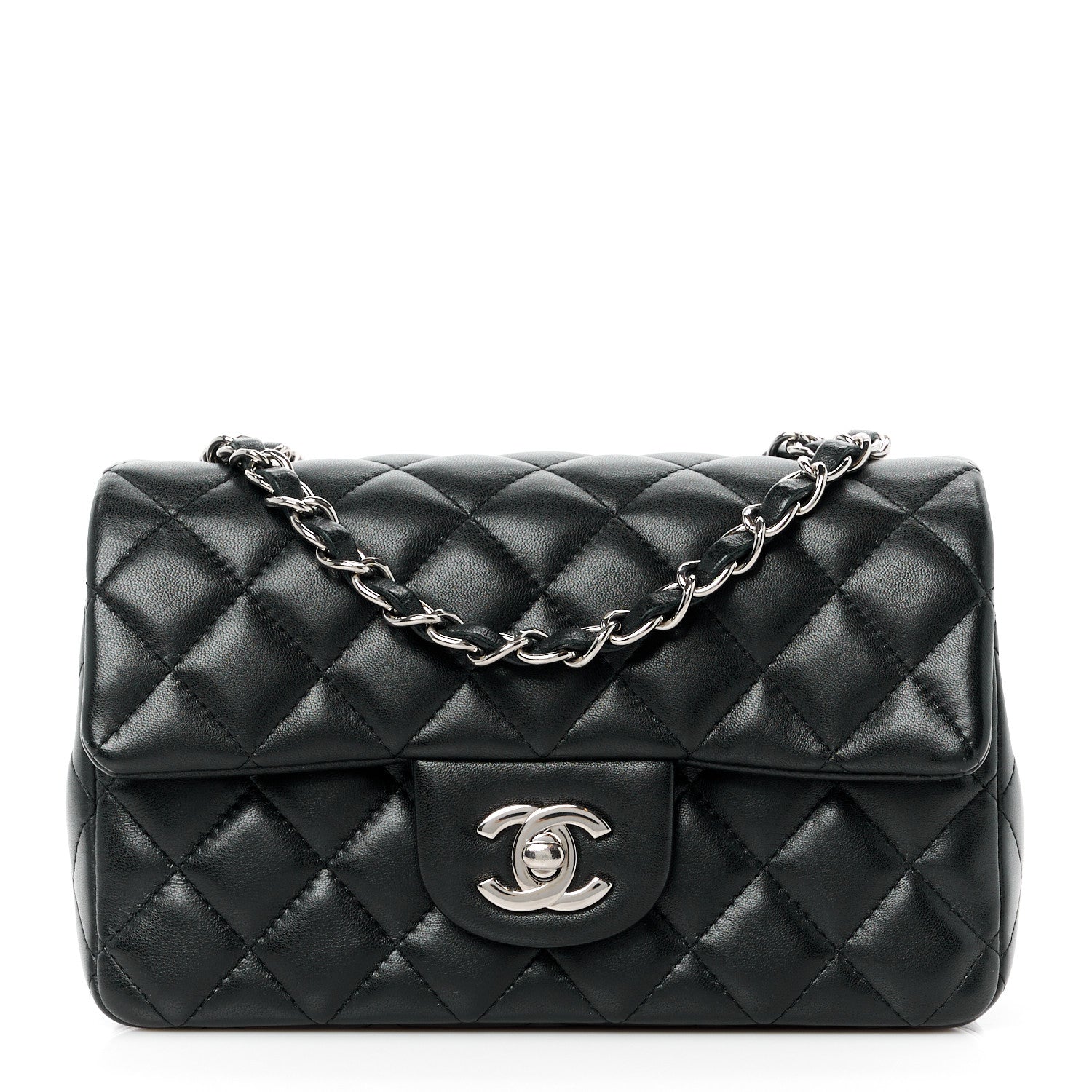 Chanel Lambskin Quilted Mini Rectangular Flap Black 1 of 12